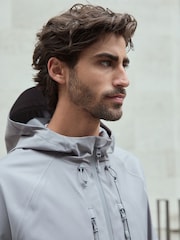 Grey Zip Through Hooded Waterproof Jacket - Image 11 of 15