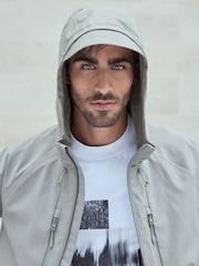 Grey Zip Through Hooded Waterproof Jacket - Image 6 of 15