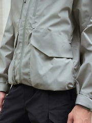Grey Zip Through Hooded Waterproof Jacket - Image 8 of 15