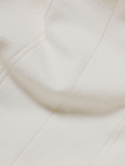 Tailored Athlete Cream Muscle Fit Vertical Stripe Knitted T-Shirt - Image 6 of 6
