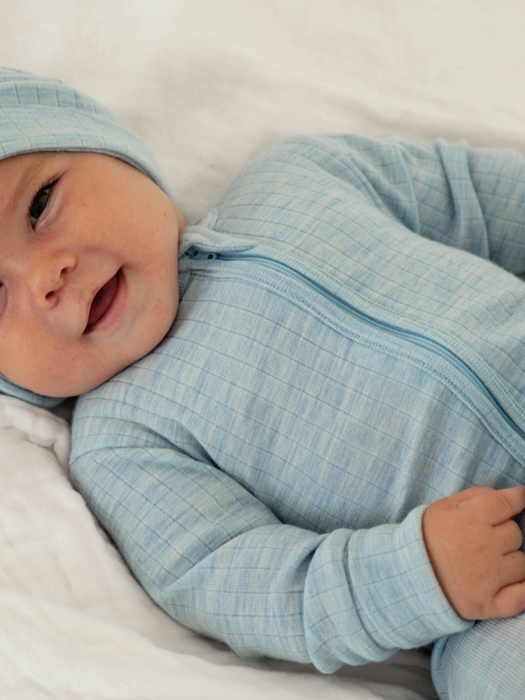 Zils - Purebaby Merino adīts Naktstērps bez pēdu rāvējslēdzēja - Attēls 2 no 7