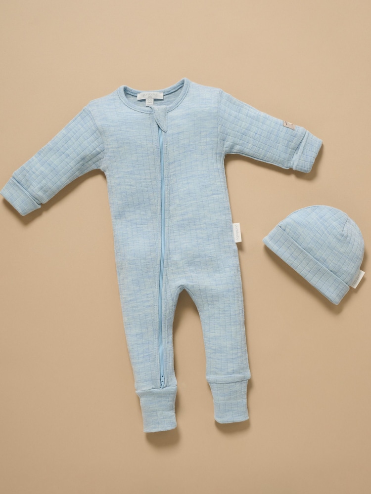 Zils - Purebaby Merino adīts Naktstērps bez pēdu rāvējslēdzēja - Attēls 7 no 7