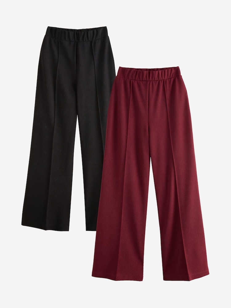 Lipsy High Waist Wide Leg Trousers 2 Pack - 圖片 1，共 6