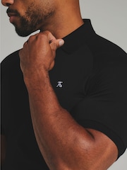 Tailored Athlete Black Muscle Fit Signature Polo Shirt - Image 2 of 5