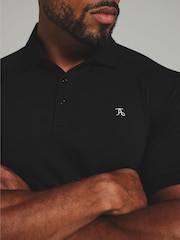 Tailored Athlete Black Muscle Fit Signature Polo Shirt - Image 3 of 5