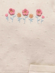 Purebaby Natural Scalloped Knit Floral Jumper & Leggings Set - Image 6 of 7