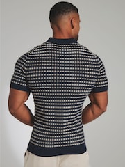 قميص كروشيه محبوك بتصميم لونين بقصّة تُبرز العضلات من Tailored Athlete - Image 2 of 10