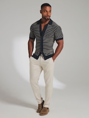 قميص كروشيه محبوك بتصميم لونين بقصّة تُبرز العضلات من Tailored Athlete - Image 7 of 10