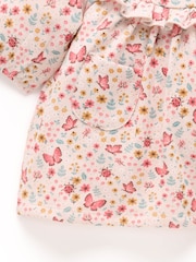 Purebaby Pink Cosy Floral Print Long Sleeve Dress & Leggings Set - Image 6 of 7