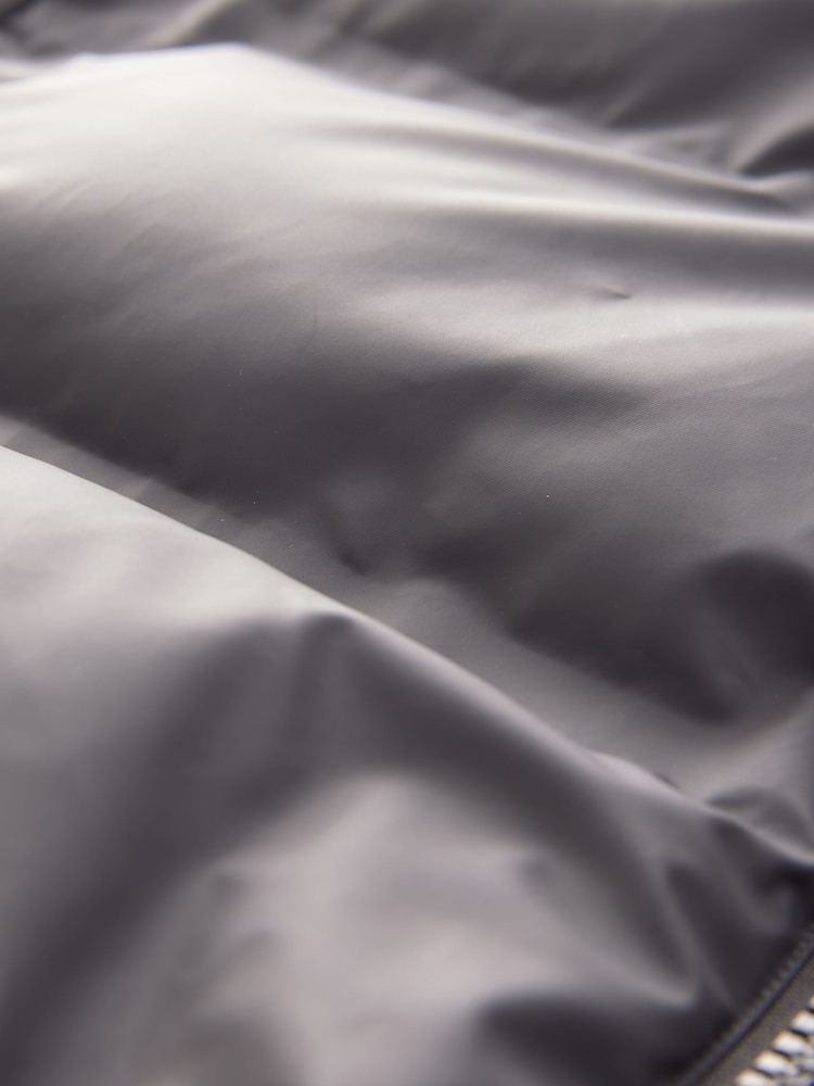 Slate Grey Shower Resistant Rubberised Funnel Puffer Coat - Image 12 of 12