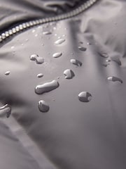 Slate Grey Shower Resistant Rubberised Funnel Puffer Coat - Image 5 of 12