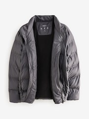 Slate Grey Shower Resistant Rubberised Funnel Puffer Coat - Image 9 of 12