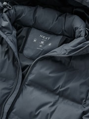 Slate Grey Regular Length Shower Resistant Hooded Puffer Coat - Image 13 of 15