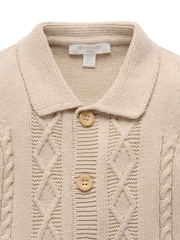Purebaby Cable Stitch Button Up Cardigan with Collar - Bild 4 von 6