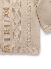 Purebaby Cable Stitch Button Up Cardigan with Collar - Bild 5 von 6