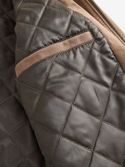 Neutral Suede Borg Collar Trucker Jacket - Image 11 of 12