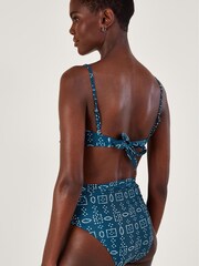 Monsoon Blue Batik Dye Print Bikini Bottoms with Recycled Polyester - Image 2 of 5