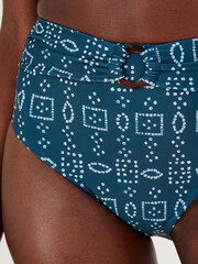 Monsoon Blue Batik Dye Print Bikini Bottoms with Recycled Polyester - Image 3 of 5
