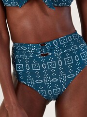 Monsoon Blue Batik Dye Print Bikini Bottoms with Recycled Polyester - Image 4 of 5