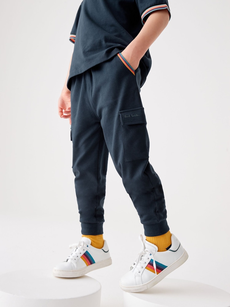 Paul Smith Junior Jungen Marineblaue Artist Stripe Cargo-Jogginghose - Image 1 of 12