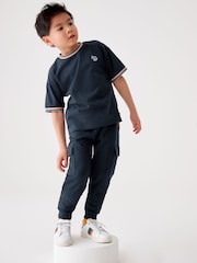 Paul Smith Junior Jungen Marineblaue Artist Stripe Cargo-Jogginghose - Image 4 of 12