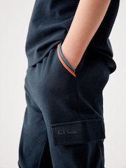 Paul Smith Junior Jungen Marineblaue Artist Stripe Cargo-Jogginghose - Image 6 of 12