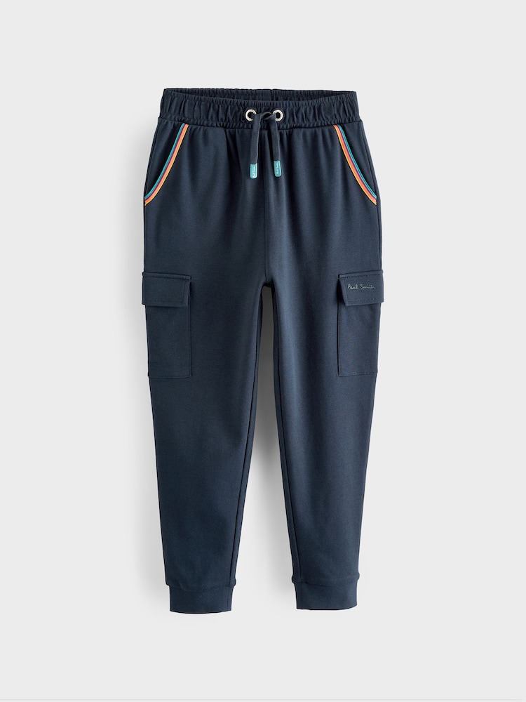 Paul Smith Junior Jungen Marineblaue Artist Stripe Cargo-Jogginghose - Image 8 of 12