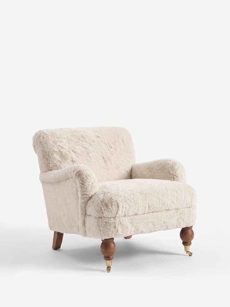 Oslo Faux Fur Light Natural Lilly Armchair - Image 2 of 7 Oslo Faux Fur Light Natural Lilly Armchair - Image 2 of 7