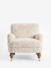 Oslo Faux Fur Light Natural Lilly Armchair - Image 3 of 7