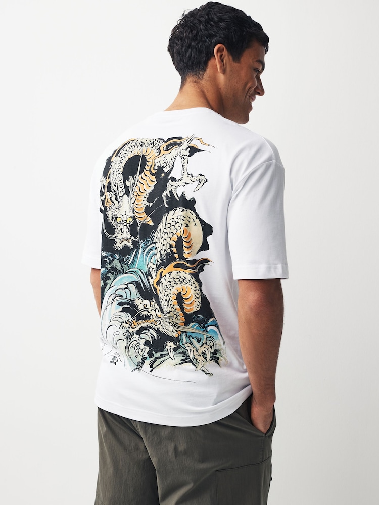 Ecru Kuniyoshi Dragon Artist Licence T-Shirt - Image 1 of 7