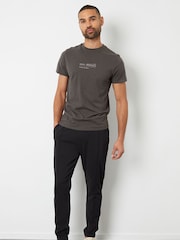 Threadbare Black Luxe Pull-On Seam Detail Stretch Trousers - Image 3 of 4