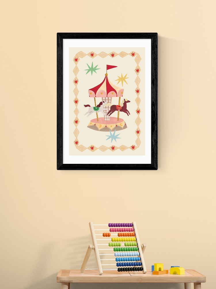 East End Prints Black The Magic Carousel Wall Art Print by Kid of the Village - Image 1 of 2