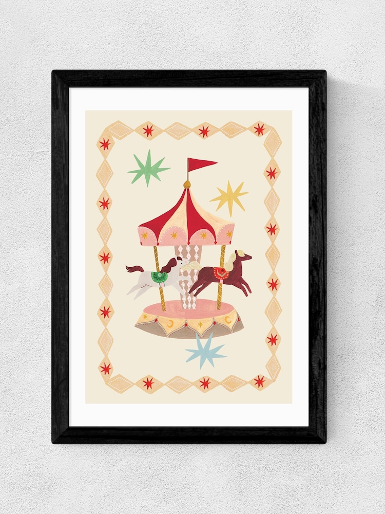 East End Prints Black The Magic Carousel Wall Art Print by Kid of the Village - Image 2 of 2