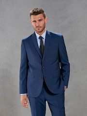 Bleu - Coupe classique Signature Tollegno Italian Wool Costume Veste - Image 1 of 8