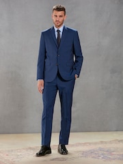 Bleu - Coupe classique Signature Tollegno Italian Wool Costume Veste - Image 2 of 8