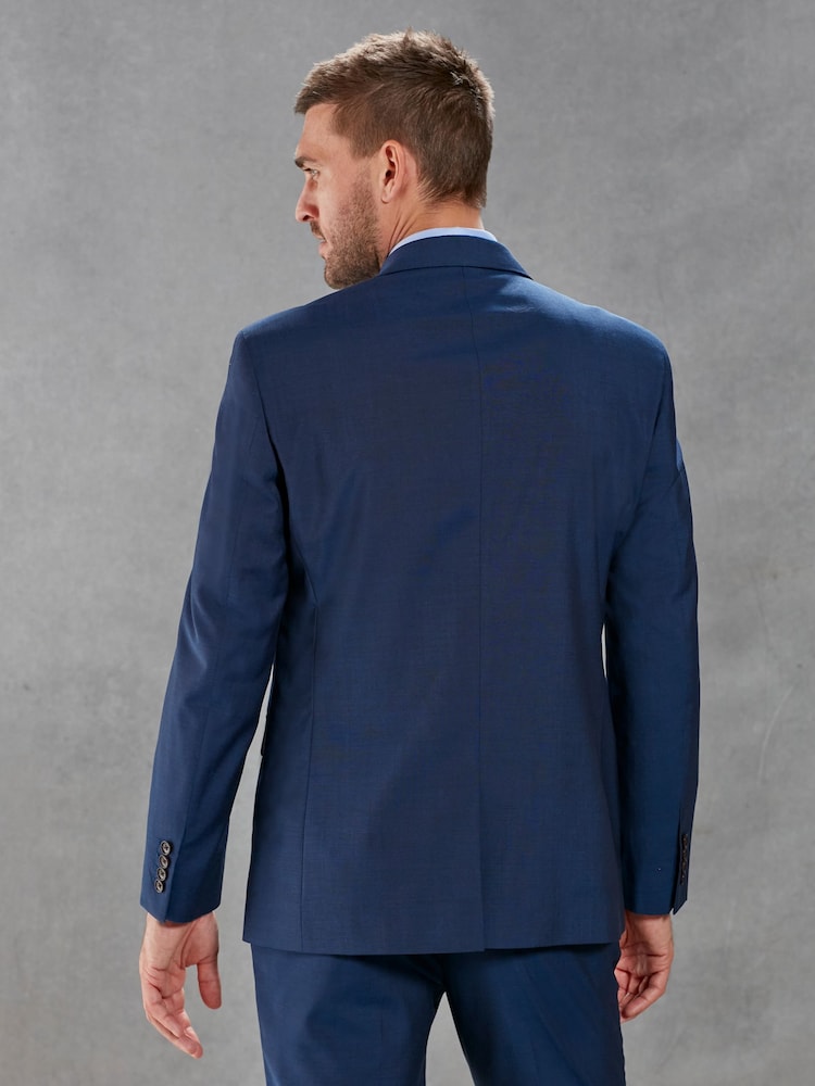 Bleu - Coupe classique Signature Tollegno Italian Wool Costume Veste - Image 3 of 8