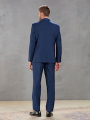 Bleu - Coupe classique Signature Tollegno Italian Wool Costume Veste - Image 4 of 8