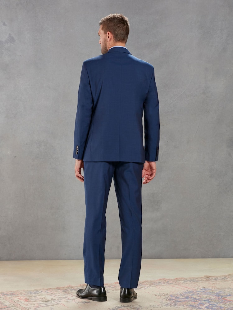Bleu - Coupe classique Signature Tollegno Italian Wool Costume Veste - Image 4 of 8