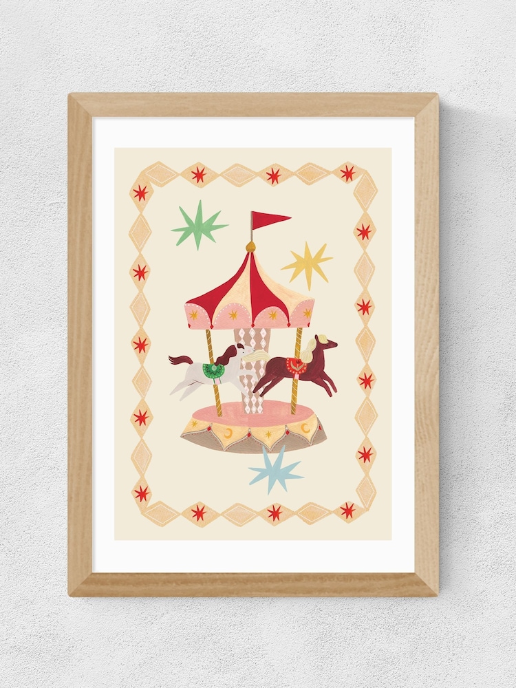 East End Prints Oak The Magic Carousel Wall Art Print by Kid of the Village - Image 2 of 2 East End Prints Oak The Magic Carousel Wall Art Print by Kid of the Village - Image 2 of 2
