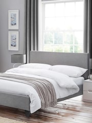 Julian Bowen Grey Rialto Upholstered Linen Bed - Image 1 of 4