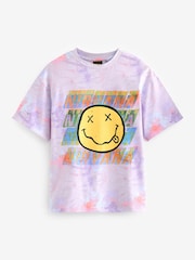 Pink/Purple Tie Dye Nirvana Oversized License Band T-Shirt (3-16yrs) - Image 5 of 7