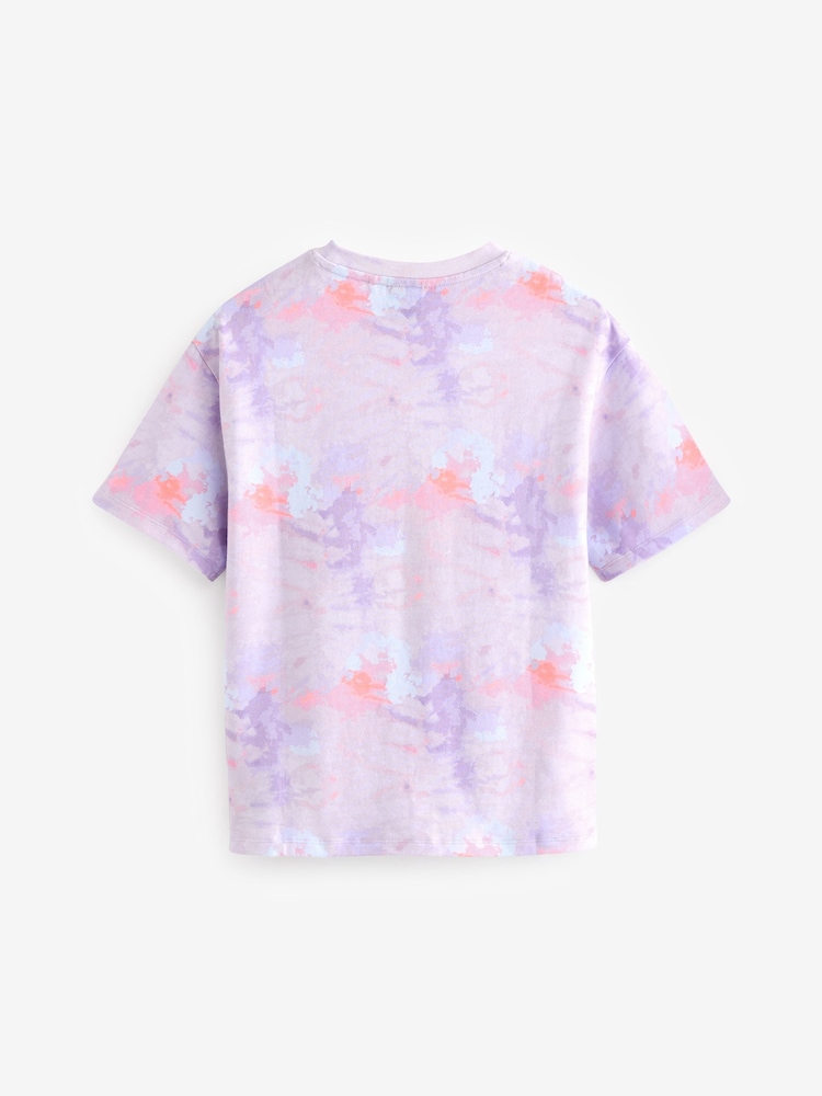 Pink/Purple Tie Dye Nirvana Oversized License Band T-Shirt (3-16yrs) - Image 6 of 7