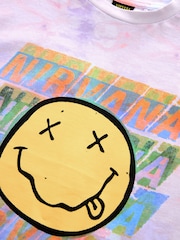 Pink/Purple Tie Dye Nirvana Oversized License Band T-Shirt (3-16yrs) - Image 7 of 7
