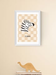 East End Prints White Little Explorer: Zebra Wall Art Print by Kid of the Village - Image 1 of 2