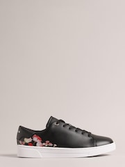 Ted Baker Black Floral Printed Arlita Cupsole Trainers - Image 1 of 5