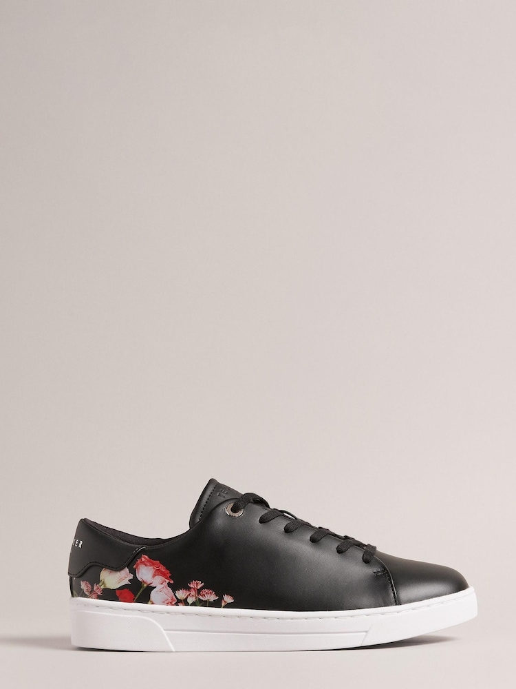 Ted Baker Black Floral Printed Arlita Cupsole Trainers - Image 1 of 5