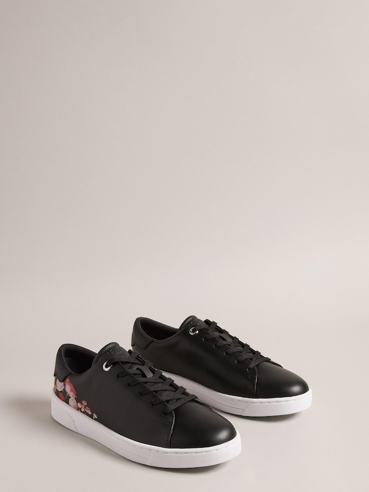 Ted Baker Black Floral Printed Arlita Cupsole Trainers - Image 2 of 5
