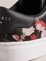 Ted Baker Black Floral Printed Arlita Cupsole Trainers - Image 3 of 5