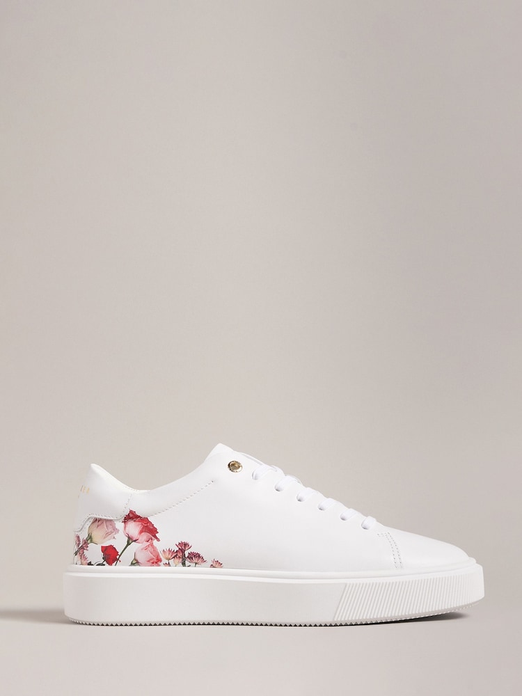 Ted Baker White Floral Printed Lorny Platform Trainers - Image 1 of 4