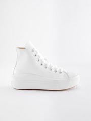 Converse White Chuck Taylor All Star Move Platform Leather - Image 1 of 5